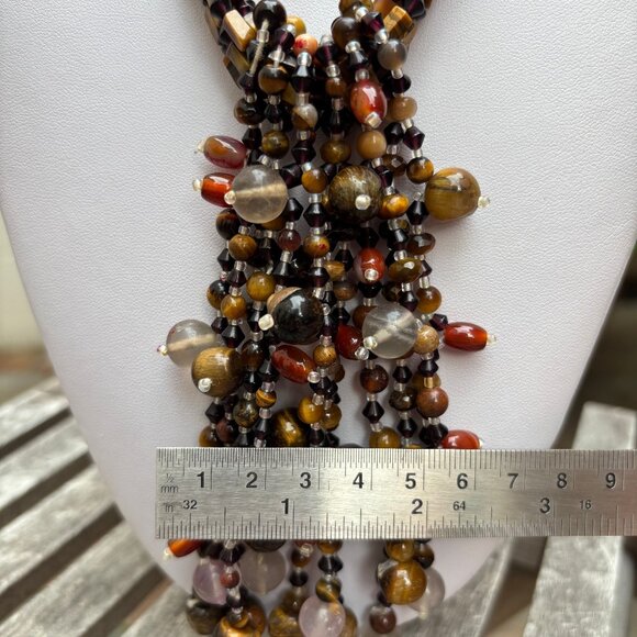 Tiger Eye and natural stone necklace - Picture 7 of 8